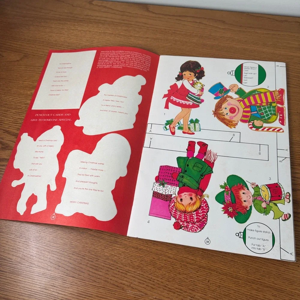 Vintage Christmas Activity Book‎ Santa Claus Reindeer Games Puzzles Crafts